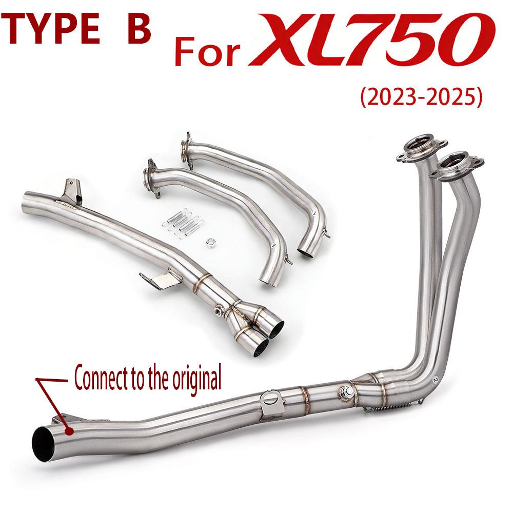 Motorcycle XL750 Exhaust Connect Front/Middle Section, Non-Destructive Install, 2023-2025