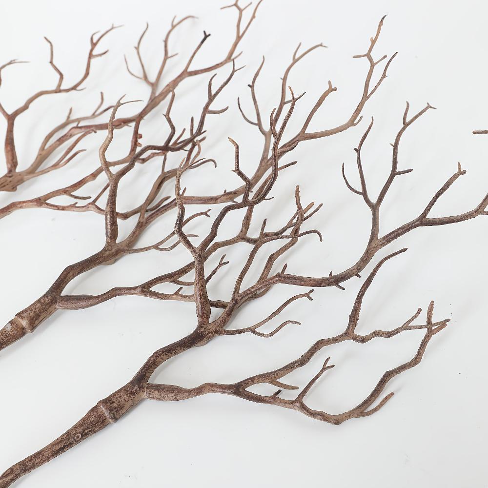 Three pieces of artificial twigs, artificial green plant decorative flower forks, and home landscape decoration ornaments