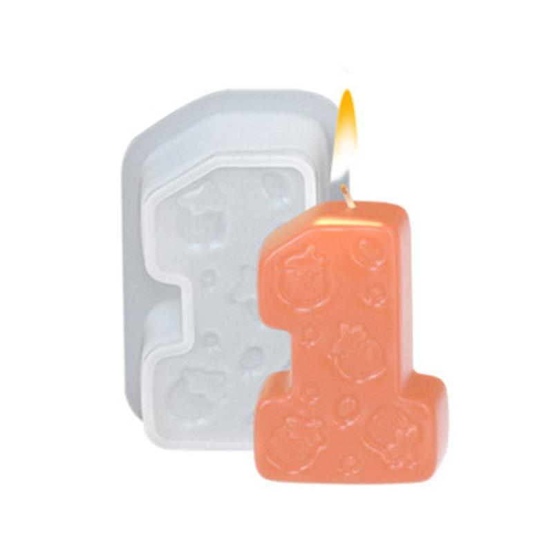 Strawberry Number Silicone Candle Mold Baking Mold for Candle Soap Chocolate Cake Fondant and Epoxy Resin Craft Project