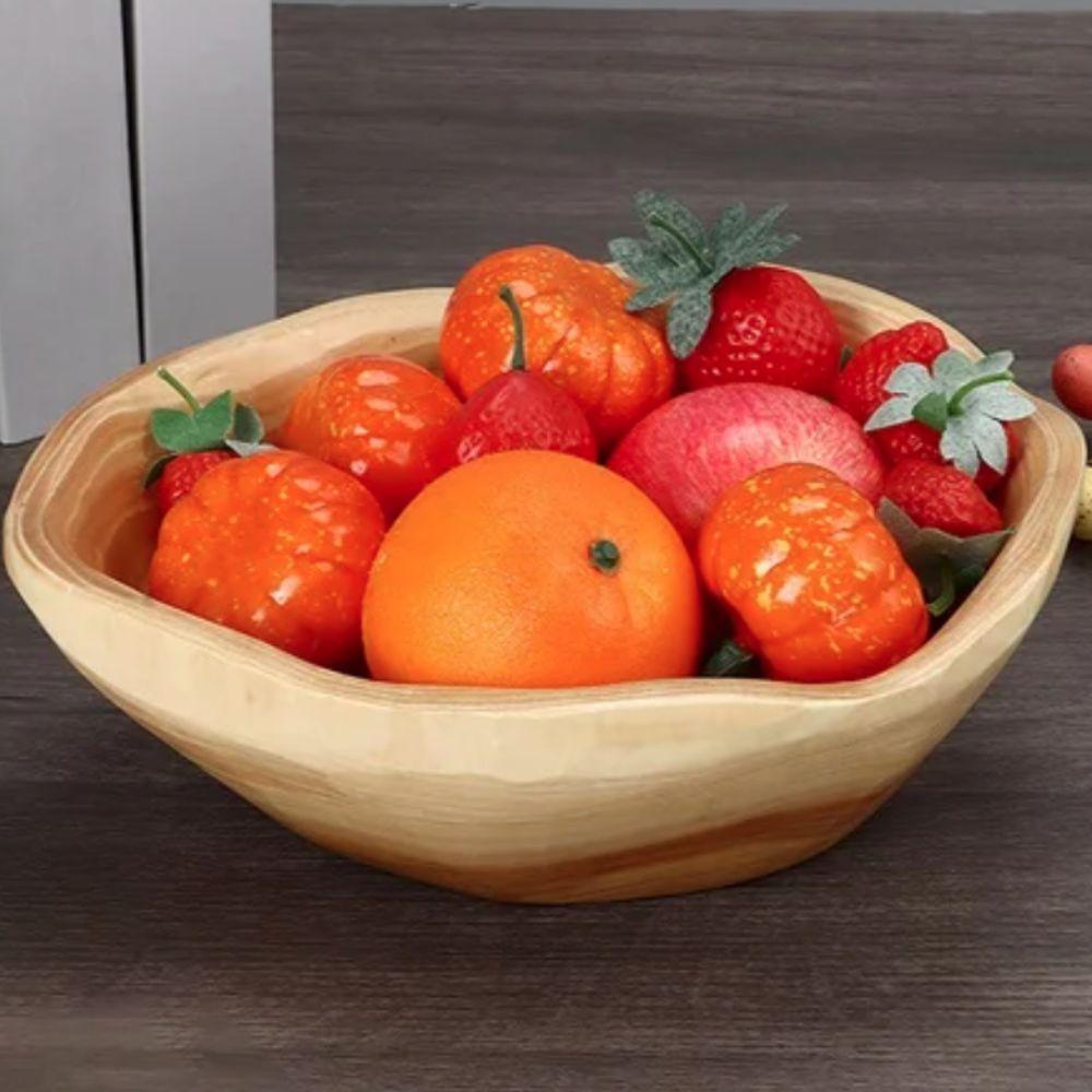 Natural Material Fruit Tray Polished Serving Bowl Creative Food Mixing Bowl  Vegetable