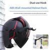 Abs Wall Mount Helmet Rack Sturdy Construction With Key Hook Perfect For Motorcycle Garage Storage