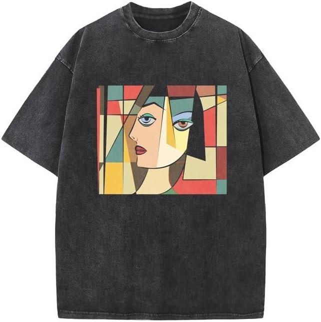 

Графические футболки для мужчин и женщин - Унисекс, Оверсайз, Хлопок, Короткий рукав, Винтажный стритвир, Повседневный летний образ Small чёрный