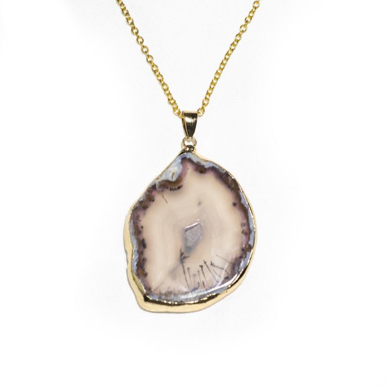 Amethyst fluorite agate naturale ciondolo irregolare pietra grezza grezza collana gioielli di moda gioielli in giada