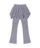 YOUHEE Flare Layered Skirt Pants Gray