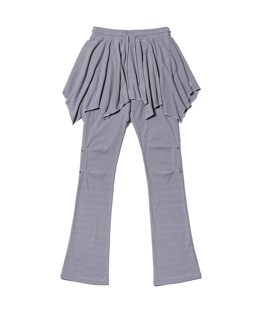 YOUHEE Flare Layered Skirt Pants Gray