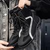 Men's High Top Boots Fashionable and Versatile Street Style Comfortable and Soft Soled Outdoor Travel Shoes