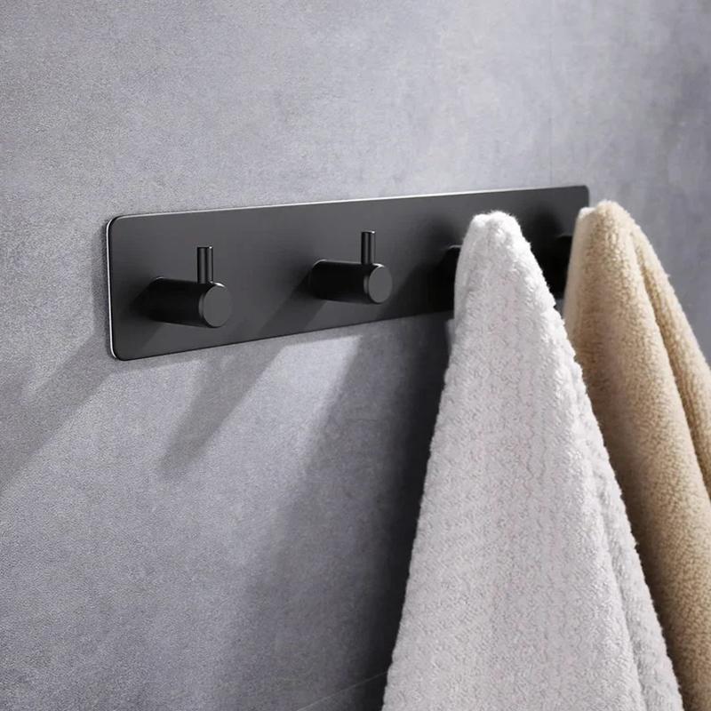 Stainless Steel Self Adhesive Hooks Sticky Wall Door Hook Robe Tea Towel Rustproof Towel Rack, Clothes Coat Hanger
