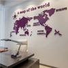 1Pc World Map Wall Stickers Acrylic Creative 3D TV backdrop Wallpaper Decoration Home Living Room Office Interior Decorative