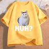 Funny Cat Meme Unisex T-Shirt, Huh Cat Kawaii T-Shirts,Vintage T Shirts,short Sleeve Shirts for Men,summer Fashion Tshirt Tops