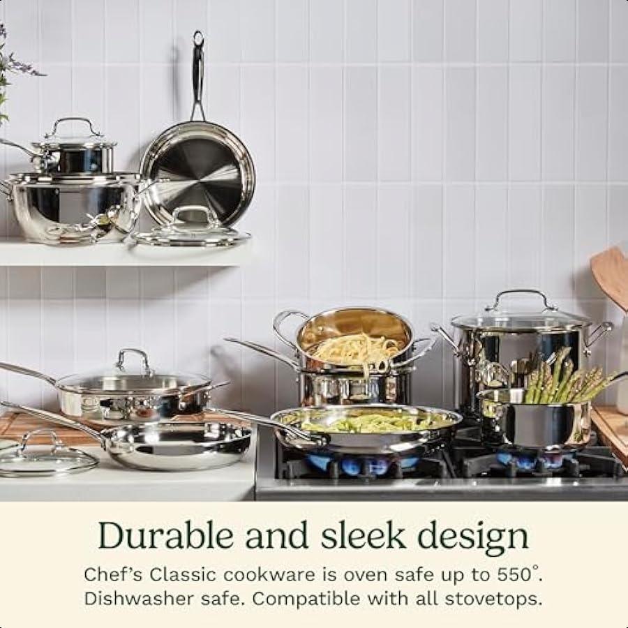 

1-литровая кастрюля с крышкой Коллекция посуды Chef s Classic из нержавеющей стали 71914 United States