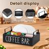 4 Grids Wood Coffee Station Organizer box tea bag Paper Cup Nespresso Dolce Gusto Coffee capsule holder coffee bar accessories