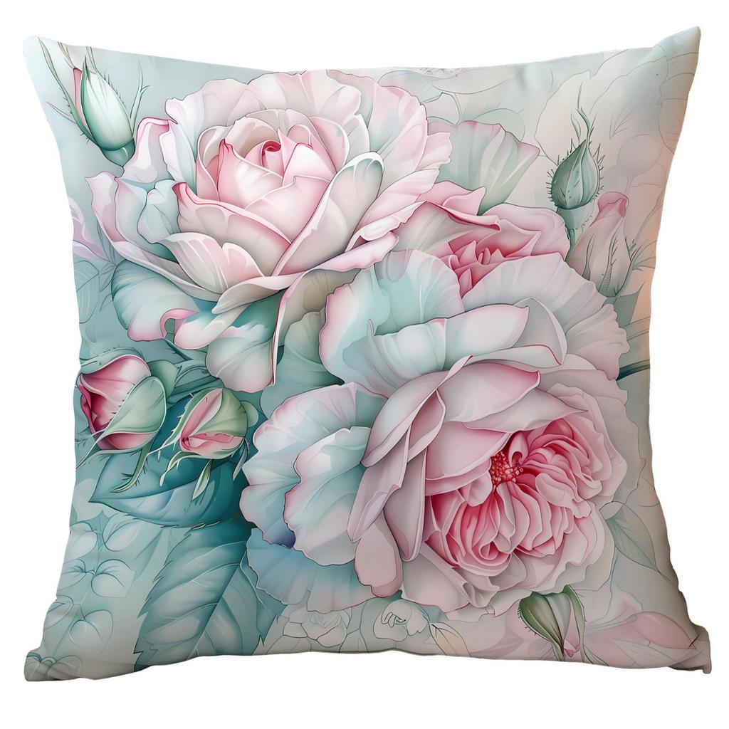 Neuer Frühlingsblumen Minzgrün Kissenbezug Wohnzimmer Sofa Kissenbezug