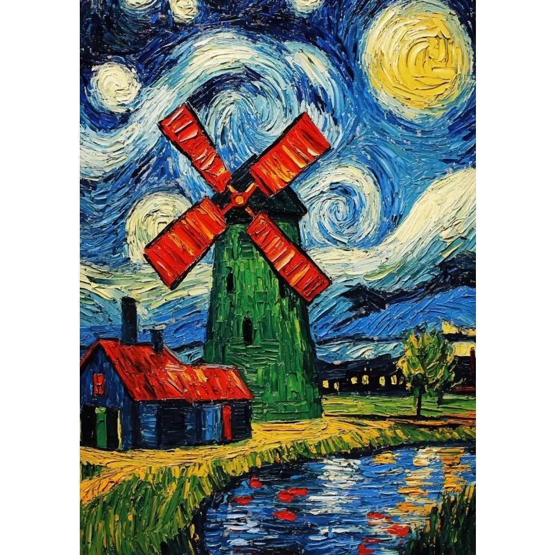 Abstract Van Gogh Landscape Poster Sydney Opera House Starry Night Prints Canvas Painting Wall Art for Home Living Room Decor