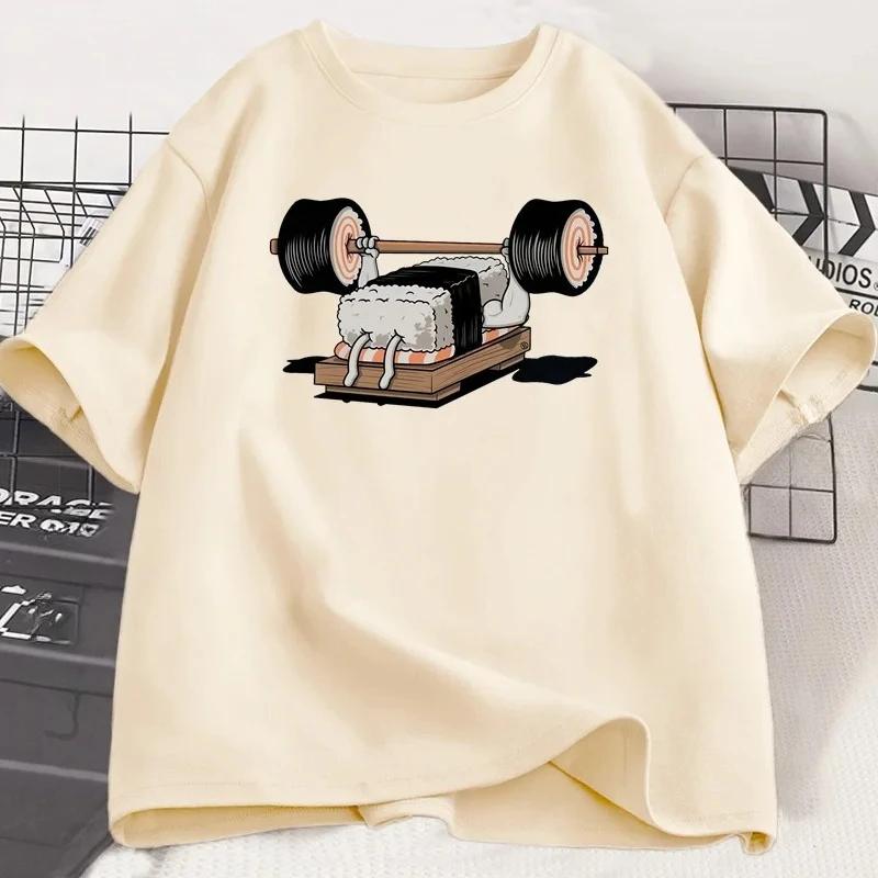 Sushi Gym T Shirt Funny Unisex Summer Harajuku ONeck Short Sleeve Tshirt Sportswear Print Tshirt Streetwear Clothing