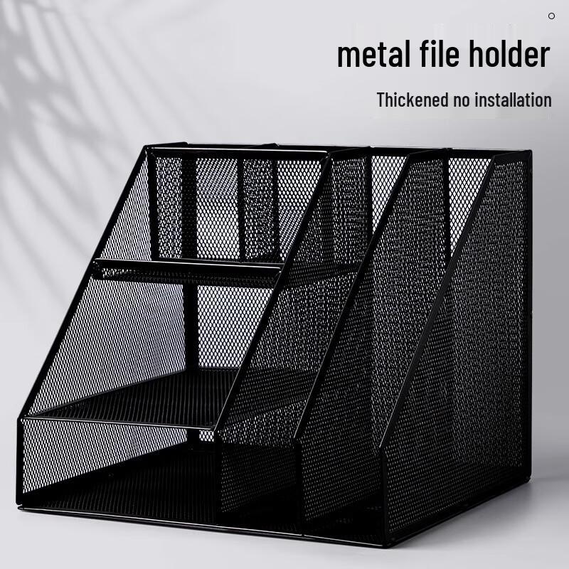 Metal Desktop File Organizer Rack Thickened Metal File Holder