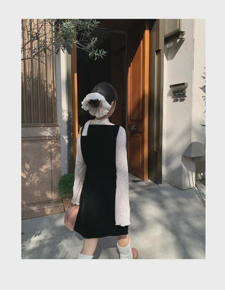 Winter 2024 French Retro Velvet Suspender Dress - Age-Reducing Style F2561