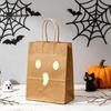 Decorative Party Supplies Halloween Candy Bags with Luminous Pumpkin Ghost Prints, Thickened Reusable Paper Treat Container Gift Bags, Trick or Favors