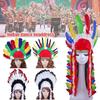 Indian Feather Hat Halloween Cosplay Savage Feather Headdress Carnival Masquerade Festival Stage Performance Props Headband