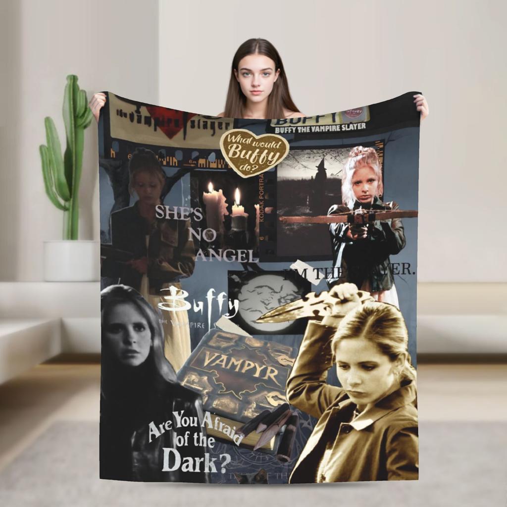 Buffy the Vampire Slayer Fleece Blanket Vampire Hunter Fashion Throw Blanket for Home 150*125cm Bedspread,
