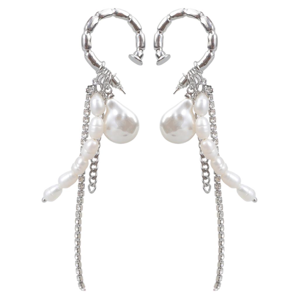 Modische Quastenohrringe Moderne Barock Kristallkettenohrringe mit Quastenakzent für einen Hauch von Luxus