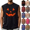 Men's Halloween Distressed Vest Round Neck Casual Comfortable Top for Costume Parties