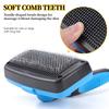 Self cleaning Pet Slicker Brush Plastic12cmWide One Button Hair Release for Dog Cat Shedding Floating Fur Home Grooming Supplies