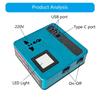 High Efficiency Power Inverter Converts 18V to 220V Includes LED Light Suitable for Outdoor Use with USB and Type C Port