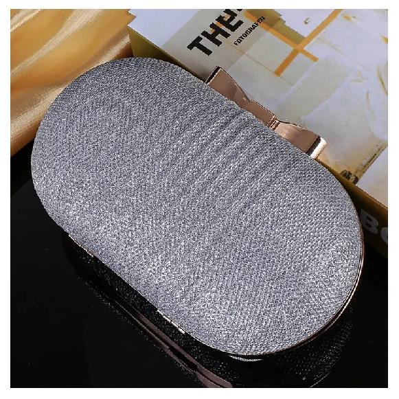 Pleated Butterfly Goose Egg Evening Bag Oval,Round Ladies Clutch Banquet Dress Chain Evening Bag
