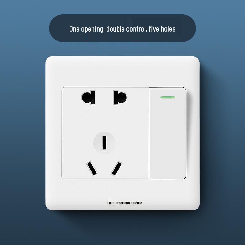 86 Type Wall Panel: Single Gang Light Switch & Socket