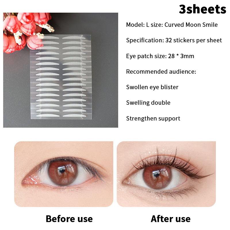 3/5/10 listů Pásky na oční víčka Nálepky Neviditelná pasta na dvojitá víčka Samolepicí Přírodní páska na oči Make-up nástroj S M L