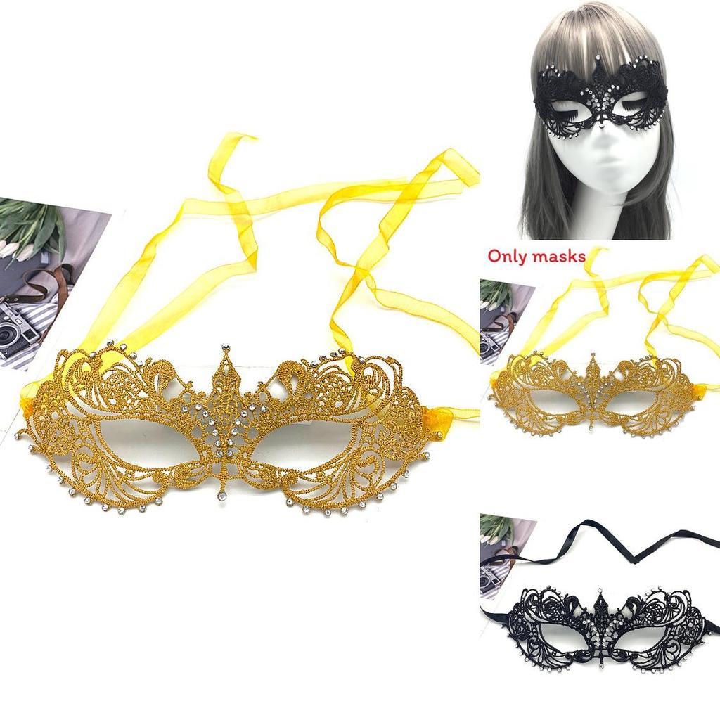 Makeup Mask For Adults With Lace Design And Glitter Accents For Costume Parties And Halloween Events