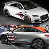 2pcs Funny Cartoon Car Stickers Shark Mouth Tooth Teeth Stylish Fun Graphics PVC Waterproof Stylish Sticker for Car DIY Decals