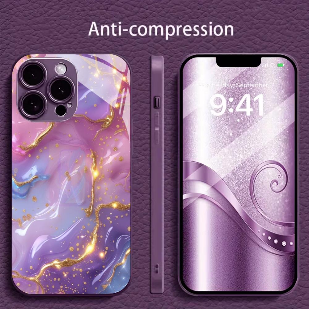 Colorful For Electroplated Glass Phone Case For iPhone 17 16 15 14 13 12 11 Pro Max Plus 16E 17Air Cover