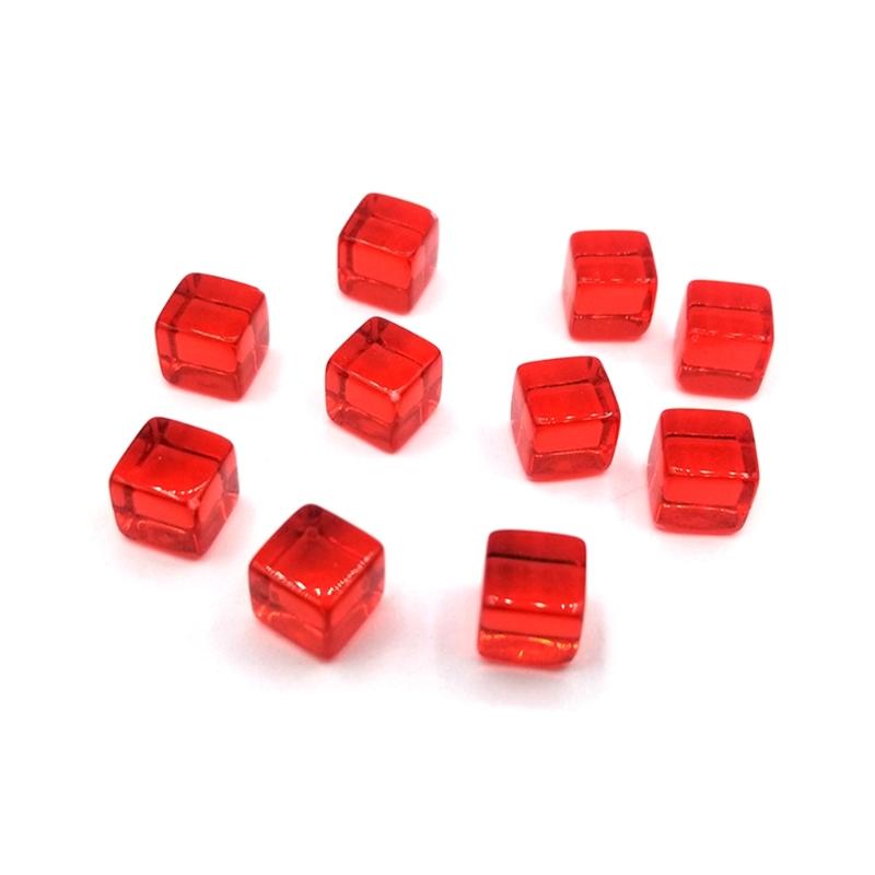 200 Stück 6-seitige 8mm Klare Würfel DIY Lernwürfel Gravur Acryl Leere Würfel D6 Würfel Party Familie Brettspiel Würfel rot