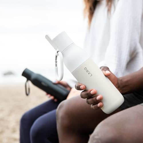 LARQ Granite White Bottle Filter - 500ml Water Bottle with Filter, Keeps Water Cold & Hot (Vacuum Flask), Removes Lead, Heavy Metals, Chlorine, and Ot
