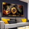 Abstract Burning Bitcoin Canvas Painting Money Dollar Poster and Prints Wall Art Pictures for Living Room Home Decoration