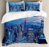 3pcs Bedding Set Business City Scenery New York Black And White Duvet Cover Pillow Case Boy Kid Teen Girl Bedding Covers Set
