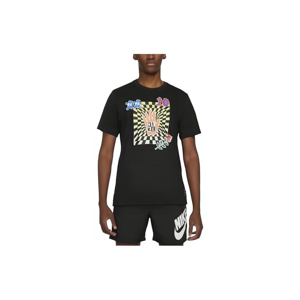 Nike Casual Breathable Round Neck Short Sleeve T-Shirt Men Tops Black DJ1381-010