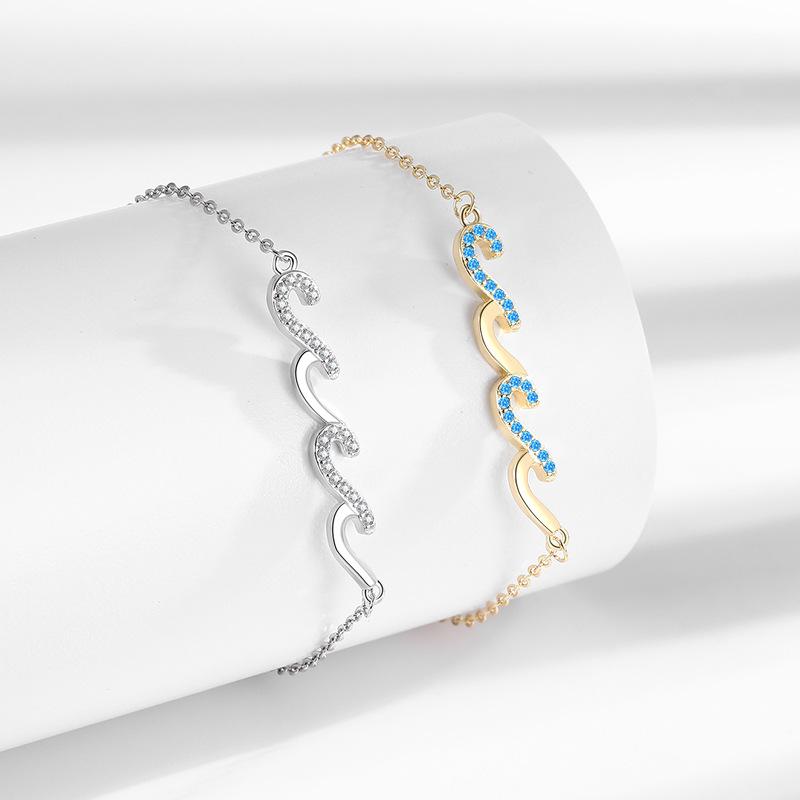 1PC versatile and bracelet for elegant bracelet women high-end Wave chain bracelet ins fashion Fashion diamond-encrusted and light luxury  Unique