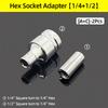 1/4" 3/8” 1/2” Square Drive To 1/4" Hex Shank Socket Adapter Converter Quick Change Bit Holder Repair Hand Tools Accessories