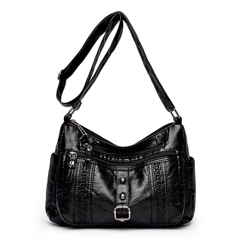 Dámská crossbody taška Taška pro matku středního věku Měkká kožená taška přes rameno