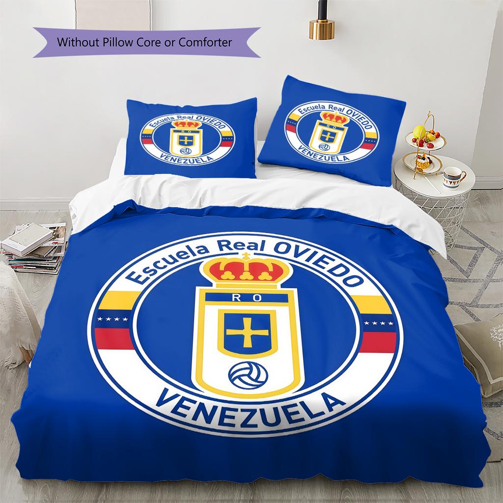 Real Oviedo Patronen Beddengoed Huisdecoratie Verjaardagscadeau (1 dekbedovertrek + 2 kussenslopen, zonder binnenkussen)