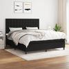 Exclusive House - Bed Slatted Base with Mattress Black 180x200 Cm Fabric
