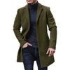 Trench da uomo autunno e inverno tinta unita, giacca a vento semplice con revers per giovani