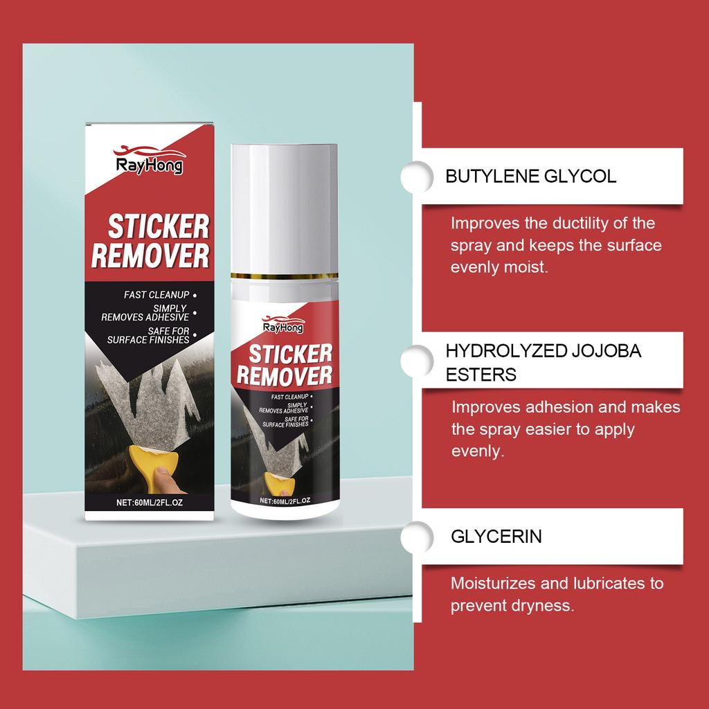 Powerful Automotive Adhesive Remover Spray Dissolves Sticky Tap Glue Decal Residue from Car Glass Metal Plastic Includes Tools