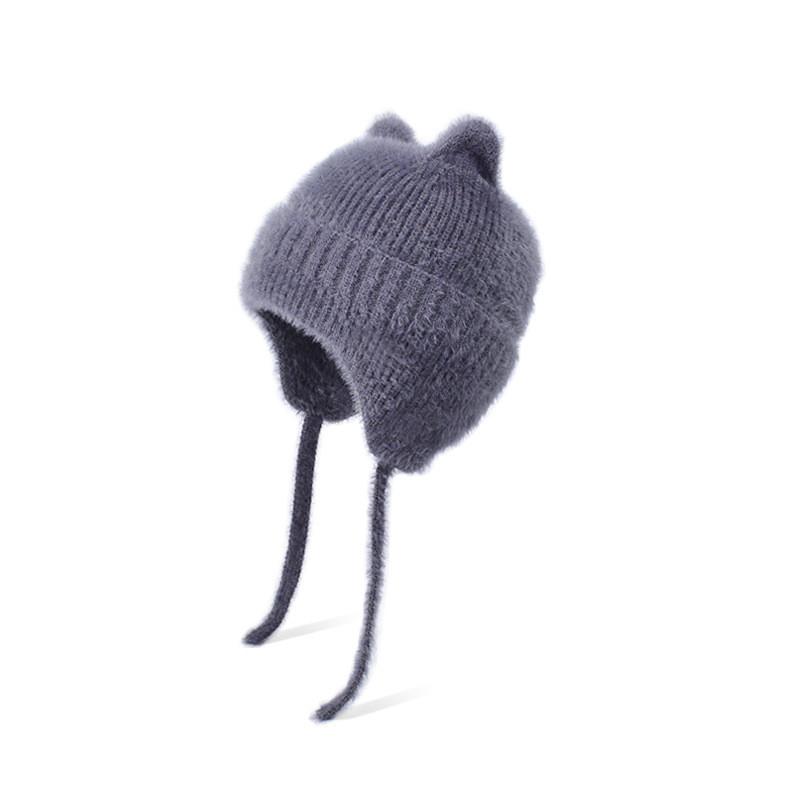 Toddler Knitted Hat With Cartoon Animal Embellishments For Cold Weather Outdoor Use