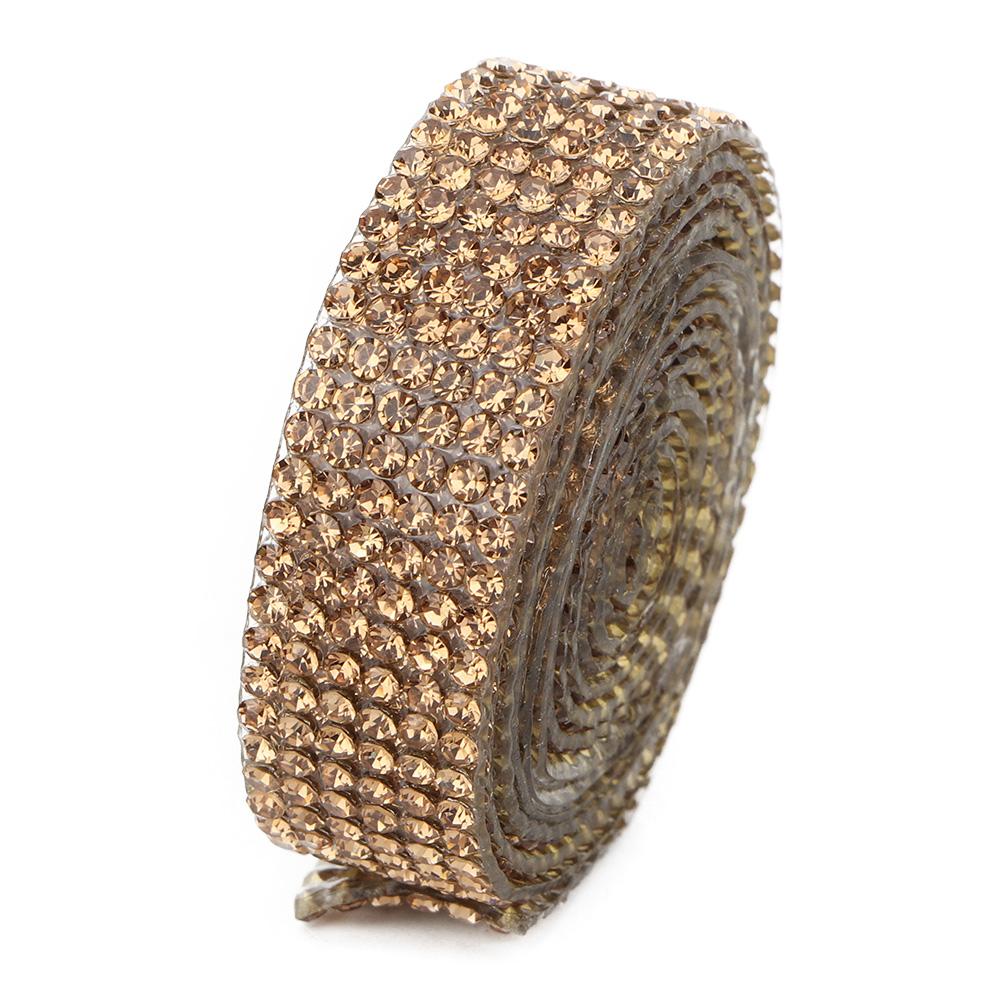 1m Strass Glasgewebe Band Eisen auf Aufnäher Brautkleid Schuhe Besatz (  Farbe)