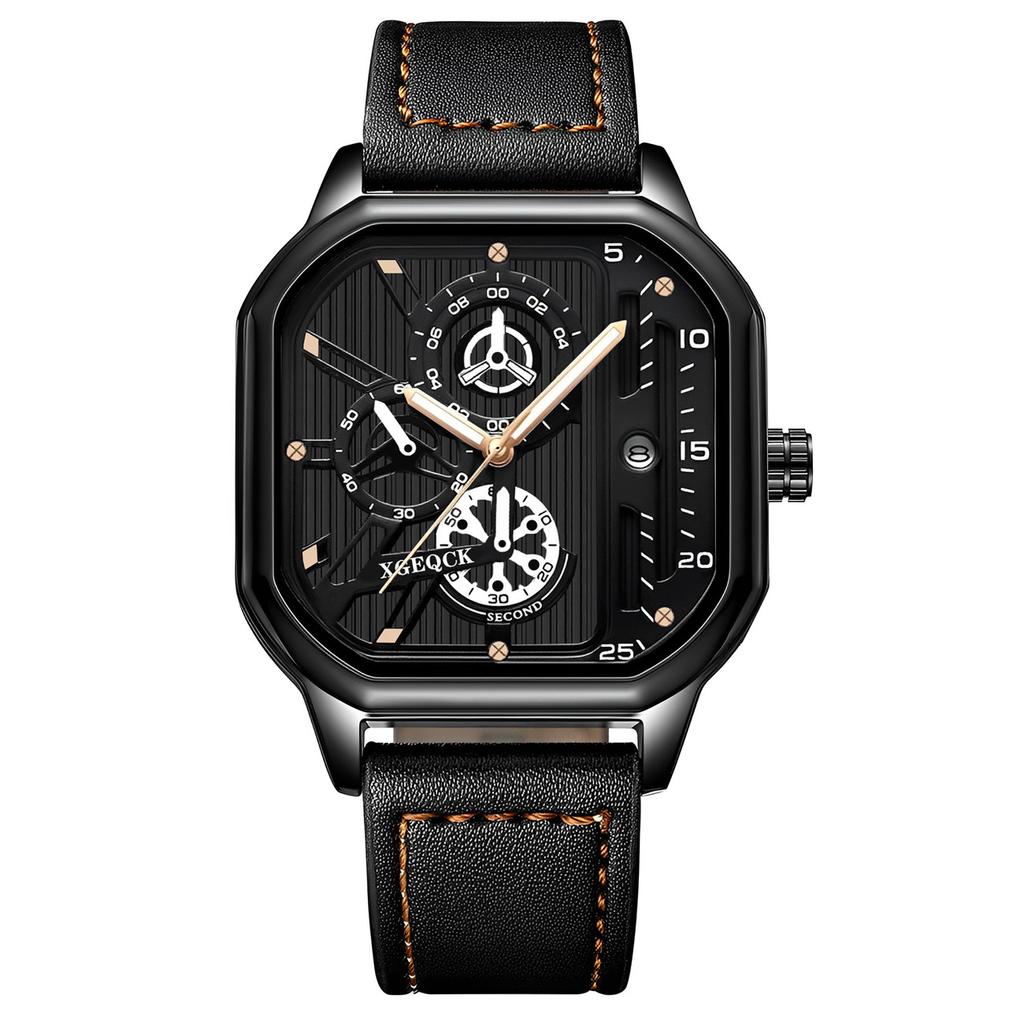 Year Square Watch Men'S Simple Large Dial Fashion Teen Men'S Luminous Quartz Watch