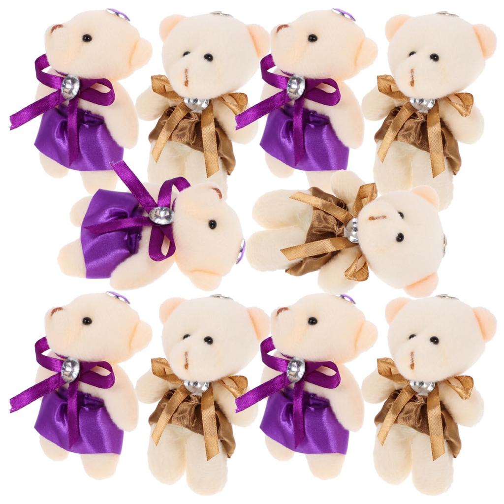 Alasum Small Plush Bears, Set of 10, Fluffy and Cute, Perfect for Kids and Girls, Home Decor, Miniature, Christmas, Graduation, Valentine's Day Gifts