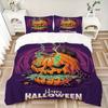 3pcs Halloween Pumpkin Duvet Cover Set - Machine Washable, Includes 1 Cover and 2 Pillowcases, No Core Included Yy251013063
